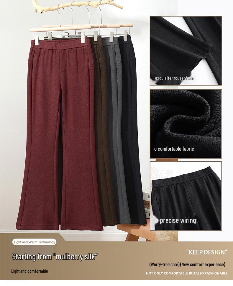 Jesienne damskie wyszczuplające spodnie z kaszmiru z rozszerzanymi nogawkami: Wszechstronny, Wysokiej Klasy Styl Drapowania