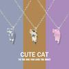 Lovely Creative Cute Cartoon Cat Pendant Necklace for Women Girl Multi Color Kitten Metal Chain Choker Couple Party Gfit Zircon
