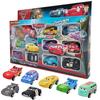Latest 12pcs Pixar Cars Back Force Lightning Mcqueen Jackson 6cm Storm Mater Model Car Accompanying Playthings Children Birth Date Gifts