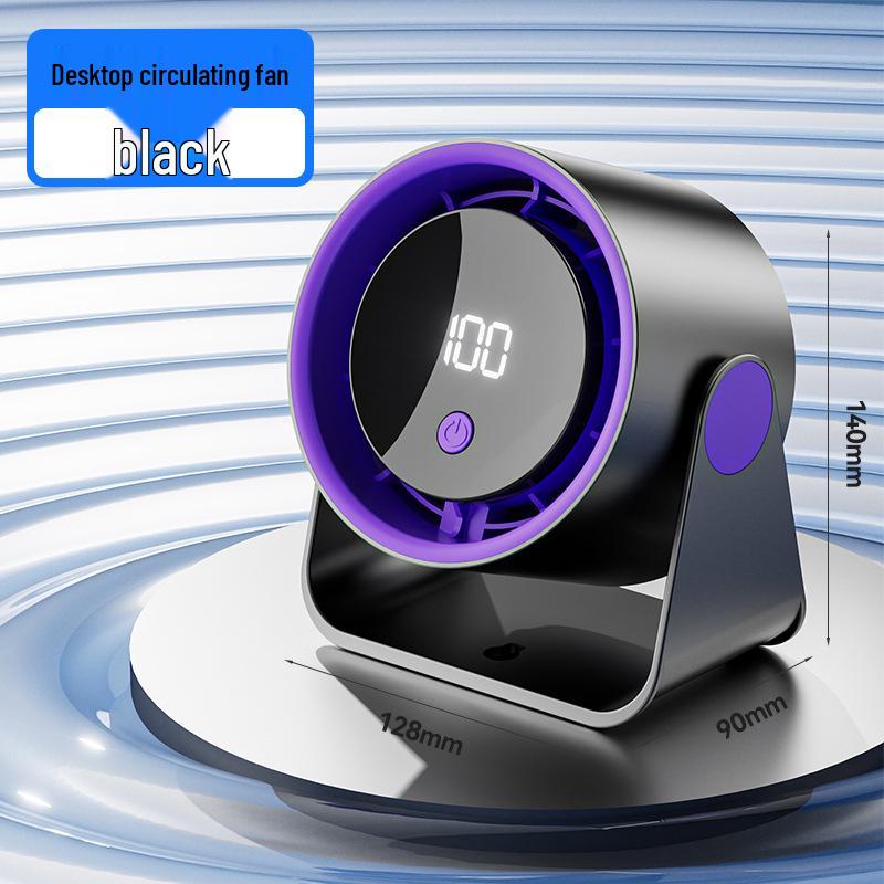 100-Speed USB Circulating Desktop & Wall-Mounted Electric Fan with Timer & Digital Display