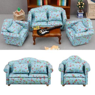 Miniature Double Sofa Armchair Model for 1/12 Dollhouses Accessories Enhancing Miniature Living Room And Bedroom Decors
