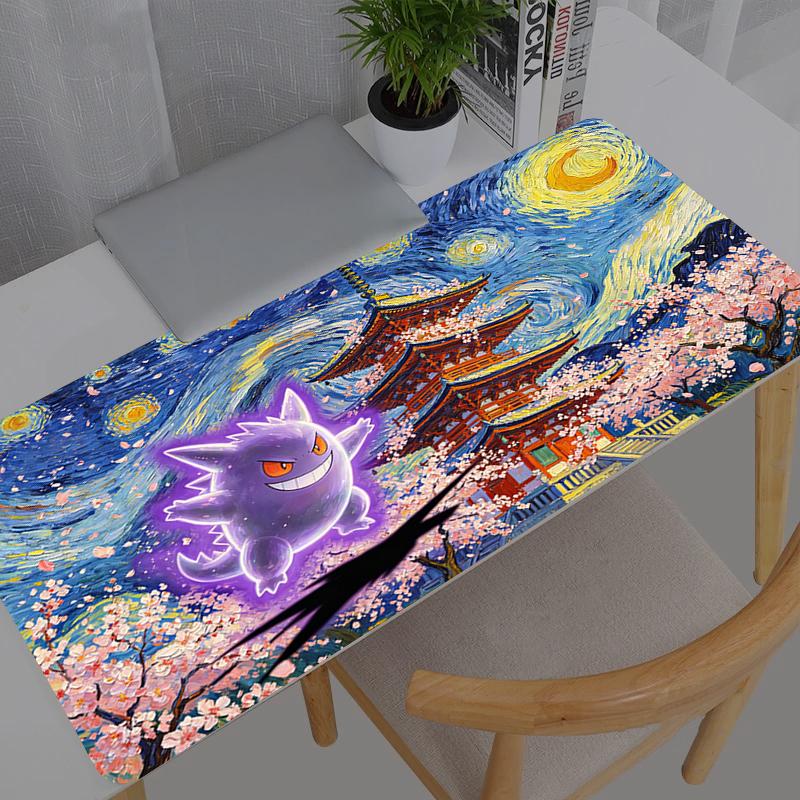Gaming Mousepad Big Computer Pokemon Pikachu Gengar Gamer Mouse Pad Natural Rubber With Locking Edge Gaming Mouse Mat XXL 800x300x2mm