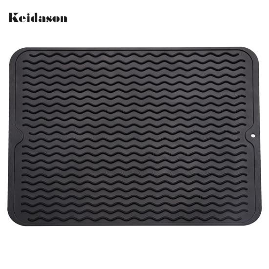 

Удобный быстросохнущий грязеотталкивающий дренажный коврик, подставка для столовых приборов в ресторане, аксессуар для бара чёрный