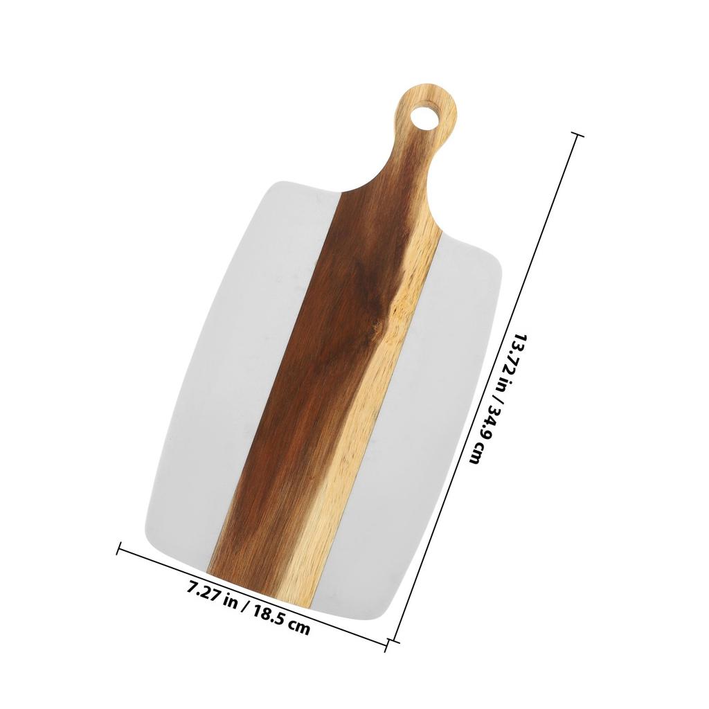 Multi-Functional Wooden Cutting Board with Marble Finish Strong Chopping Block for Daily Cooking Camping Portable Design