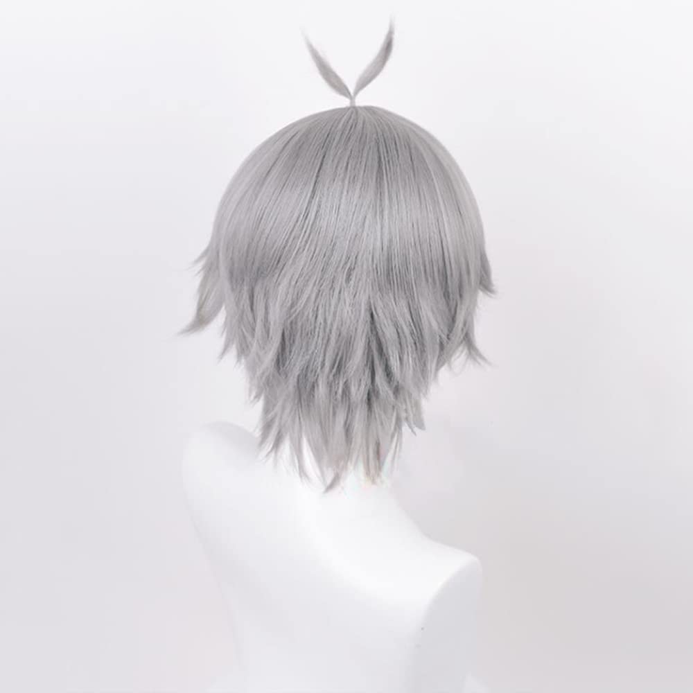 Cosplay Wig with Net, Featuring Koushi Sugawara, Gray Wig