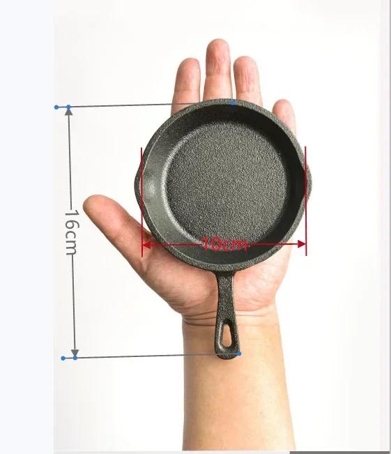Cast Iron Portable Mini Fried Egg Pan Non-Stick Dumpling God Hot Frying Pan Breakfast Fried Egg Pan Kitchen Cooking Tool