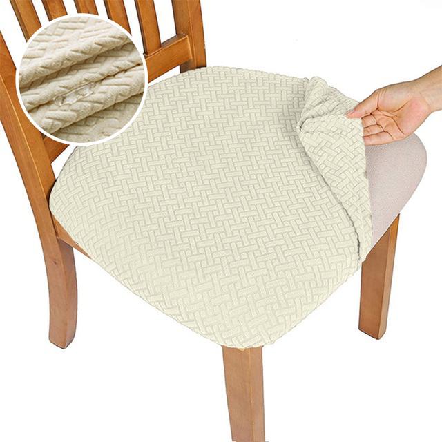 Водонепроницаемый жаккардовый чехол на сиденье стула однотонный чехол на обеденный стул эластичные съемные чехлы на подушки для гостиной кухни дома 1649₽