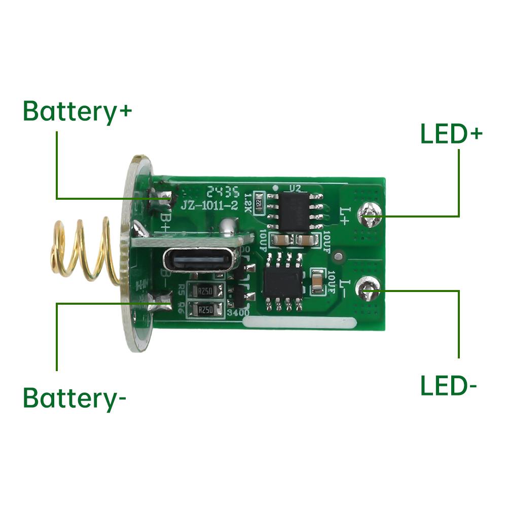 

3-4.2V Electric Torch LED Circuit Board Type-C Charging Electron Plate DIY LED Light Accessories