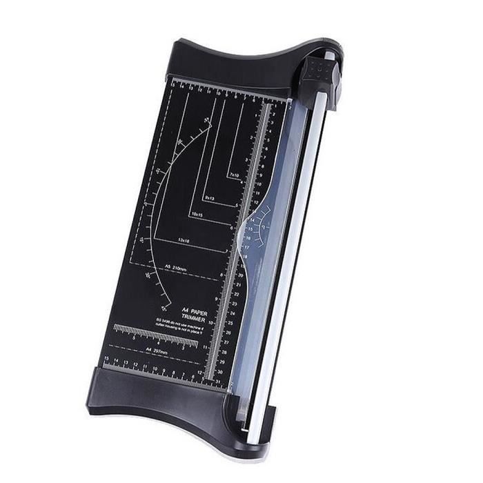 Massicot papier a4 - yosoo - 320 x 160 mm - coupe jusqu'à 10 feuilles - lame métal rotative - pince transparente