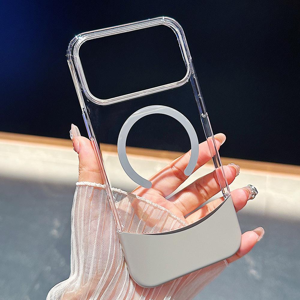 

Luxury Splicing 2IN1 Transparent Phone Case For iPhone 17 16 15 14 13 12 Pro Max Plus 17Pro Air For Magsafe Magnetic Clear Cover iPhone 15 Pro Max
