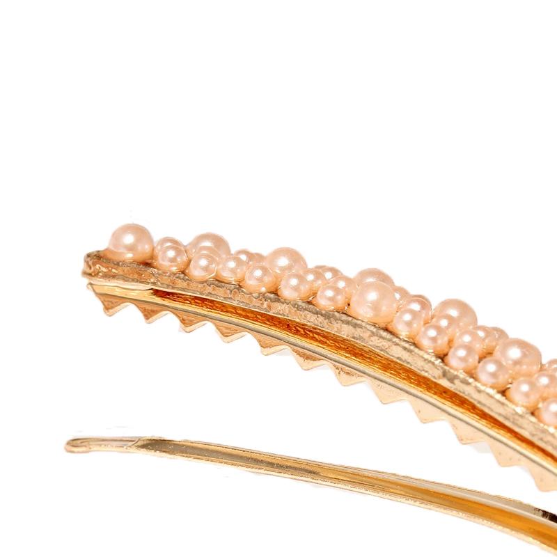 Women's Hairpin Shiny Toothed Alloy Diamond Beads Hairpins Bangs Hair Clip