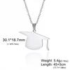 Cazador Graduate Hat Pendant Necklaces for Women Men Student Graduation Gift 2026 Stainless Steel Bachelor Cap Necklace Jewelry