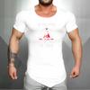 Summer Running Short Sleeve Muscle Shirts Mens Fitness Sport Slim Fit Cotton T-shirt Gym Bodybuilding Breathable Casual Clothing