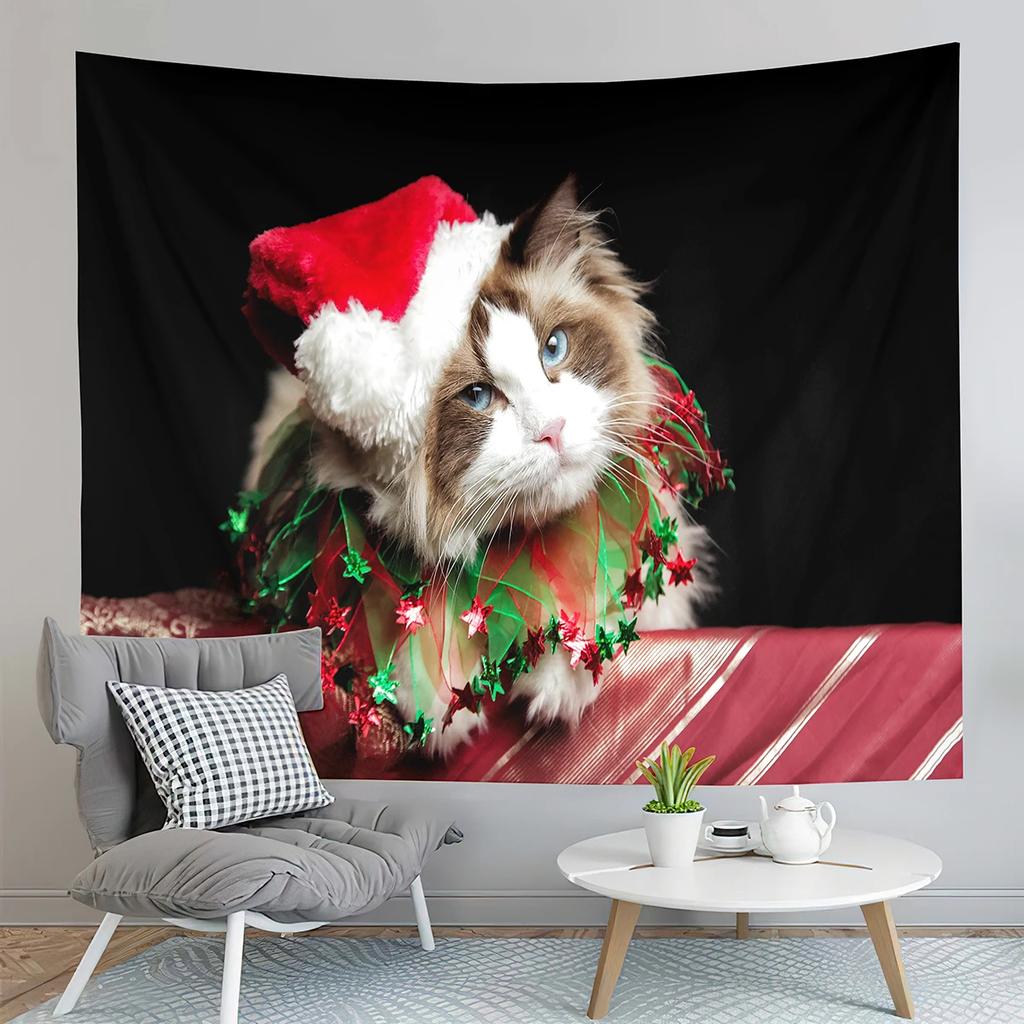Christmas Theme Tapestry Winter Snowflake Tapestry Cute Snowman Tapestry Wall Hanging Tapestries Bedroom Home Living Room Dorm