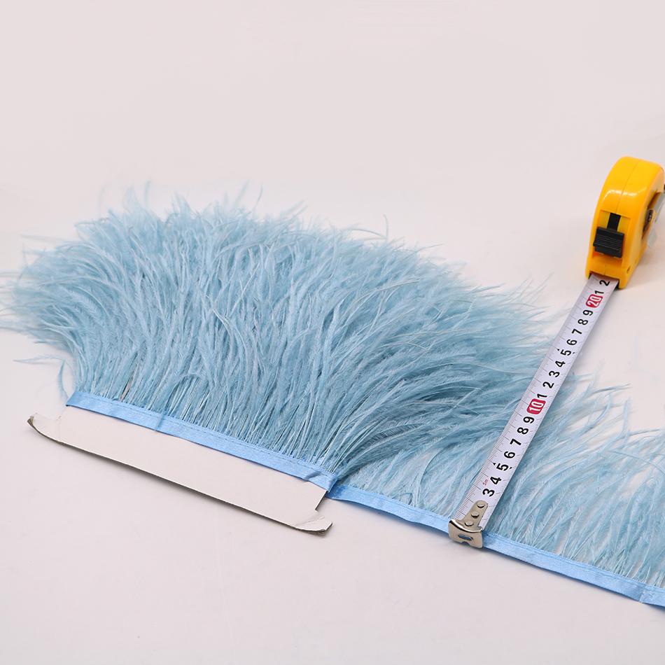 Feder1Meter Bunte Natürliche Straußenfedern Fransenbesatz 8-10CM 10-15CM Band Feder für Haare Kleidung Hochzeitsdekoration Nähbesatz