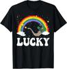Green St Patricks Day Lucky Rainbow Retro Funny Unisex T-Shirt