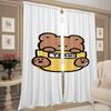 Home Interior Kitchen Curtains for Living Room 2 Pieces Blackout Curtains Door Curtain Cute Animals Partition Bedroom Decoration