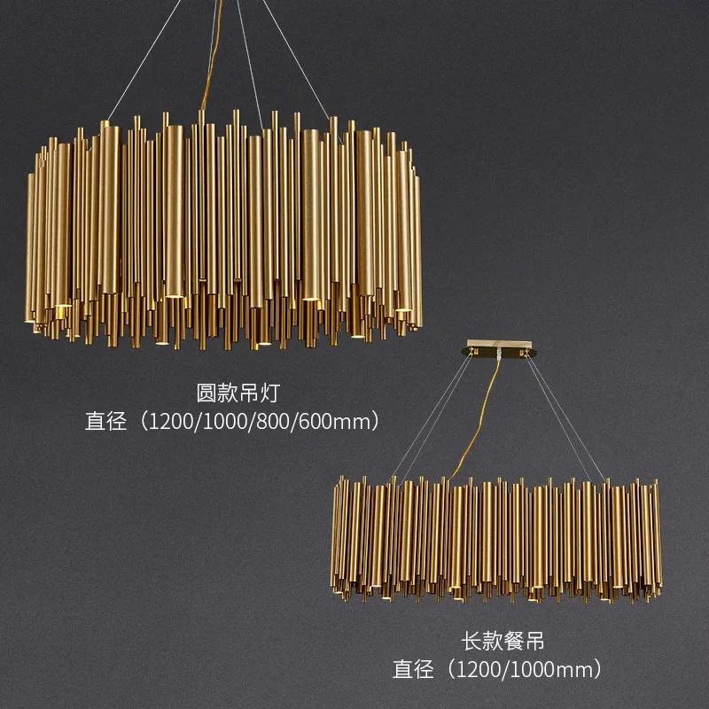 Żyrandol do salonu Willa duplex nowoczesny prosty stal nierdzewna kreatywny żyrandol oświetlenie wnętrza światła LED złoty