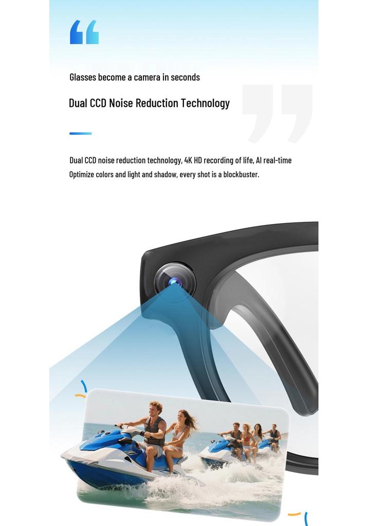 AI Smart Glasses with 800W Camera: Voice Control, Outdoor Photography, Real-time Translation
