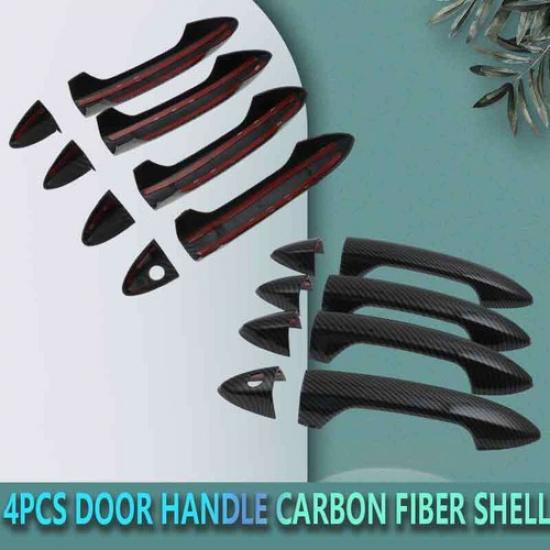 4Pcs Door Handle Carbon Fiber Shell Fit For 2013-2017 Honda Accord 3.5L V6