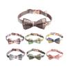 New Pet Dog Collar British Plaid Retro Rose Gold Bow Full Metal Collar  Dog Accessories Chihuahua Dog Y Harness