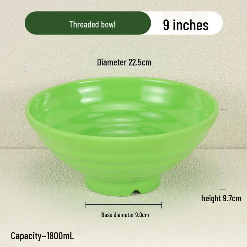 

Zhi Shi Green Melamine Threaded Dining Bowl Set