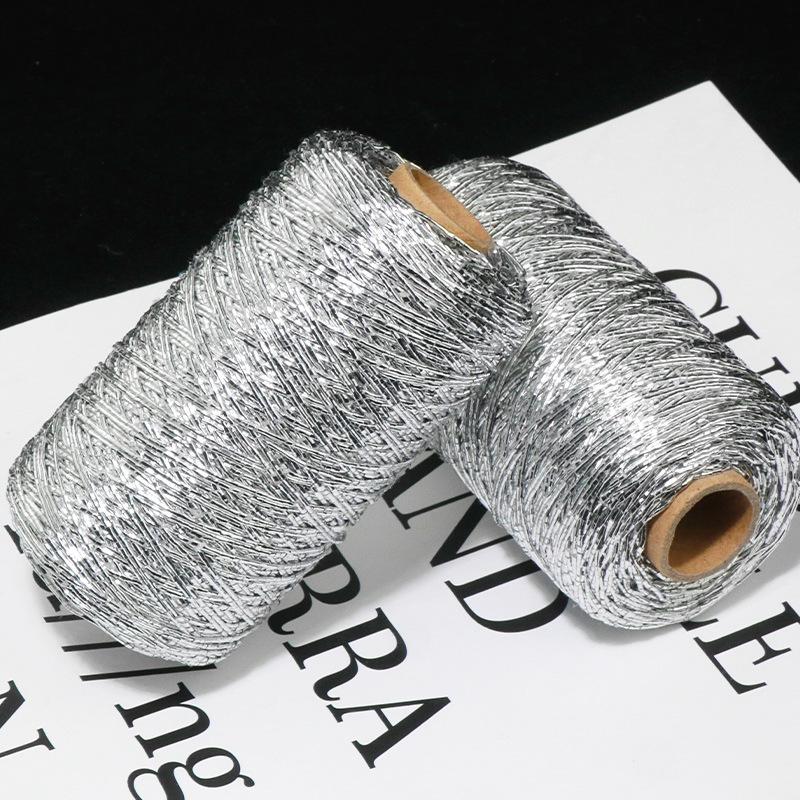 Rulou 200M Fir de Mătase Argintiu Fir Subțire pentru Croșetat pentru Tricotat Manual Material pentru Genți Accesorii de Decorare