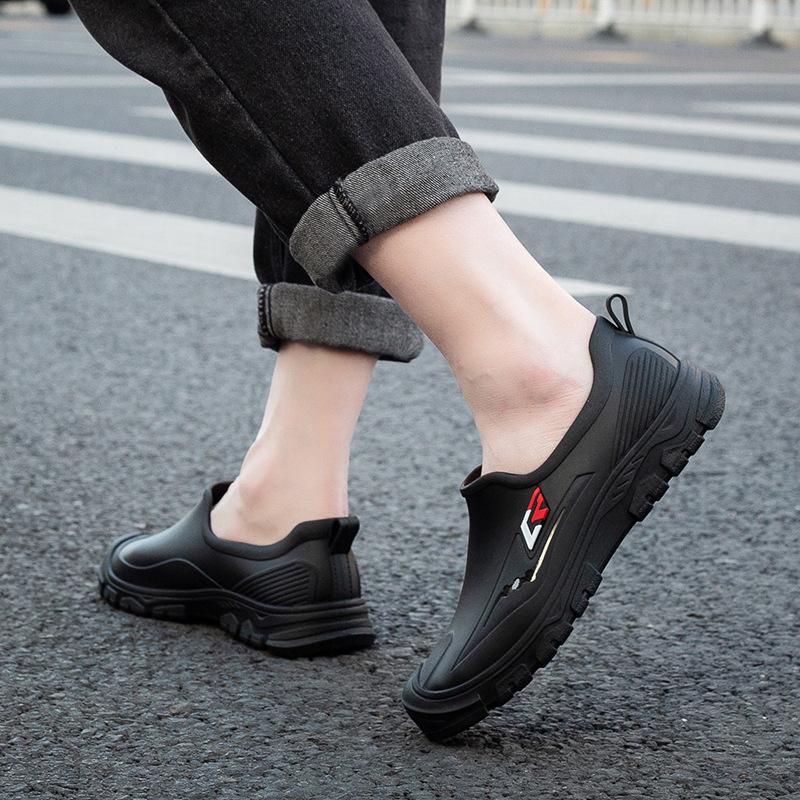 

Низкие дождевые туфли мужские уличные водонепроницаемые туфли нескользящие модные кухонные рабочие туфли для рыбалки автомойки резиновые туфли 39