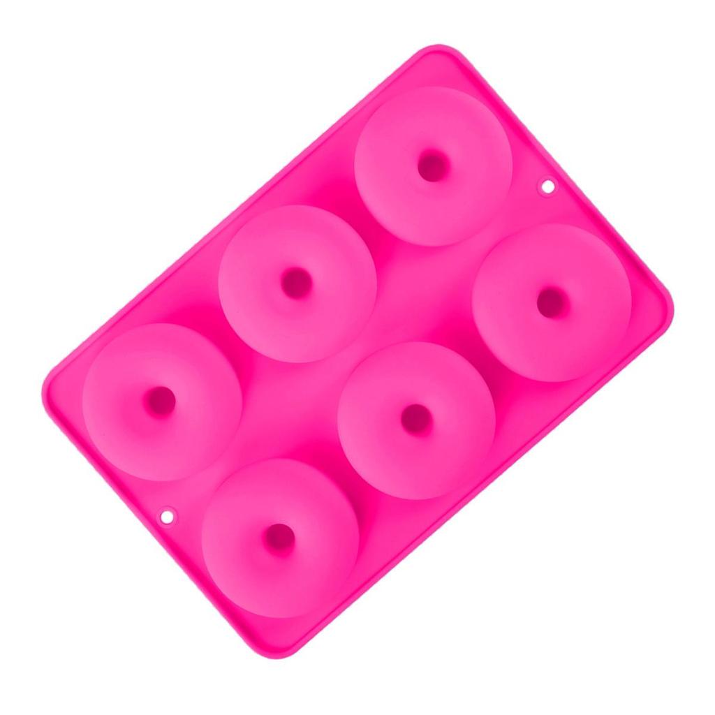 Food-Grade 6-Cavity High-Temperature Resistant Silicone Donut Mold - Easy Release Baking Tool