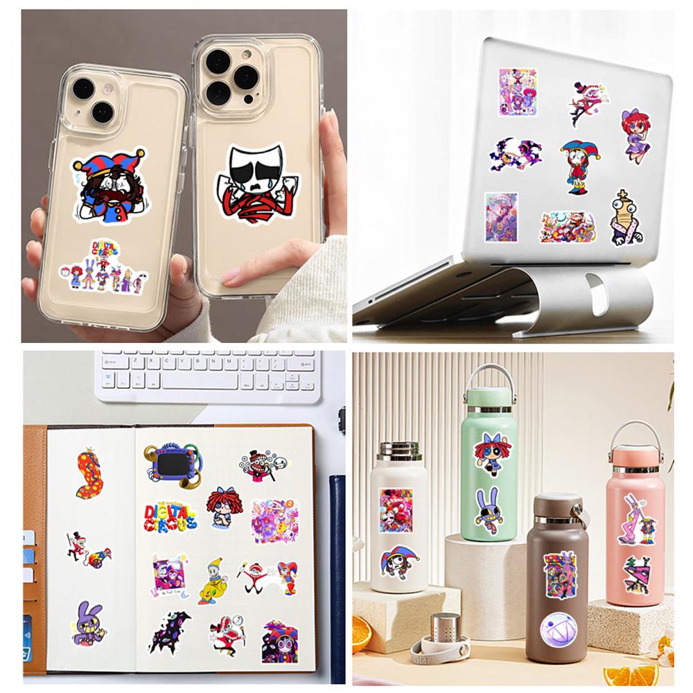 60pcs The Amazing Digital Circus Stickers for Laptop, Skateboard, Luggage, Cup