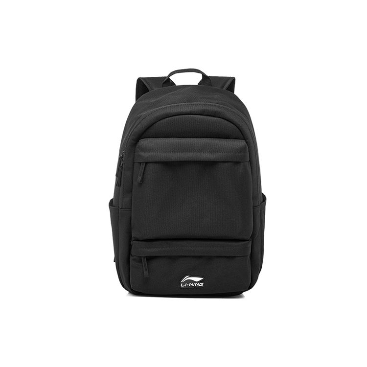 Li Ning Sports Lifestyle Series Multifunctional Pocket Large Capacity Polyester Backpack Unisex Backpack Black ABST227-1 Black