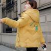 Korean Thickened Women Jacket Long Sleeve Letter Print With Hooded Warm Coat Parkas