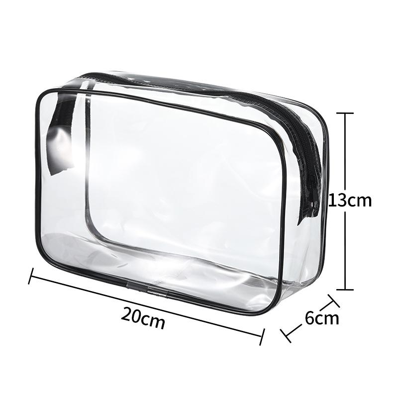 

Clear Cosmetic & Toiletries Storage Bag, Portable Makeup Bag with Logo Printing Option Single Layer 20 Silk: 20*13*6cm