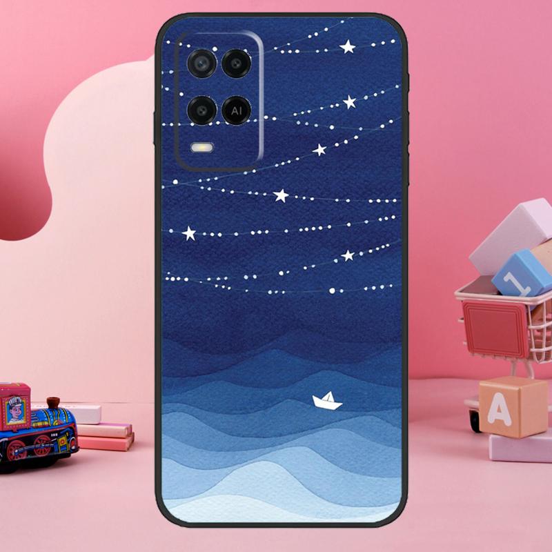 Ocean Waves Sailboat Case For Oppo A18 A38 A58 A78 A98 A74 A54 A94 A80 A60 A40 A96 A76 A16 A15 A17 A57 A77 A5 Pro