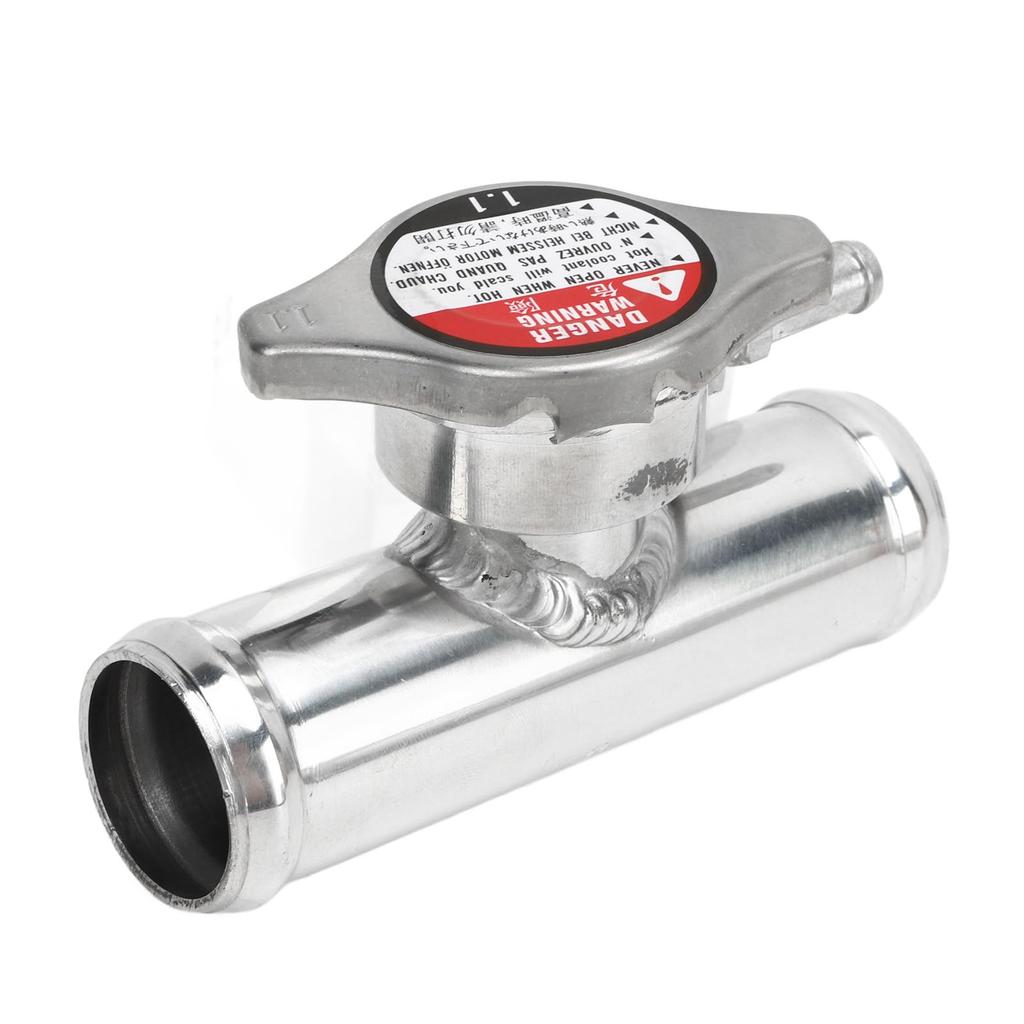 Keenso Inline Radiator Hose Filler Neck with 16PSI Cap 32mm 1‑1/4in OD T6061 Aluminum
