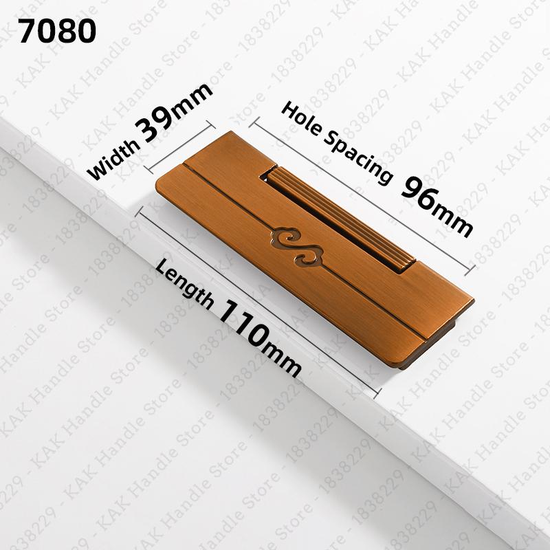 KAK Hidden Furniture Handle Gold Aluminum Alloy Flat Concealed Buckle Cabinet Pulls Flush Mounted Wardrobe Door Handle Hardware