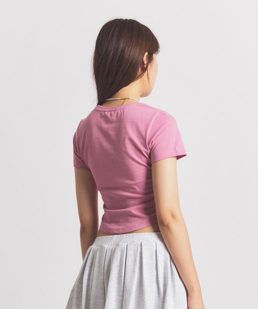 NEALIZE Round Semi Crop T-Shirt Pink