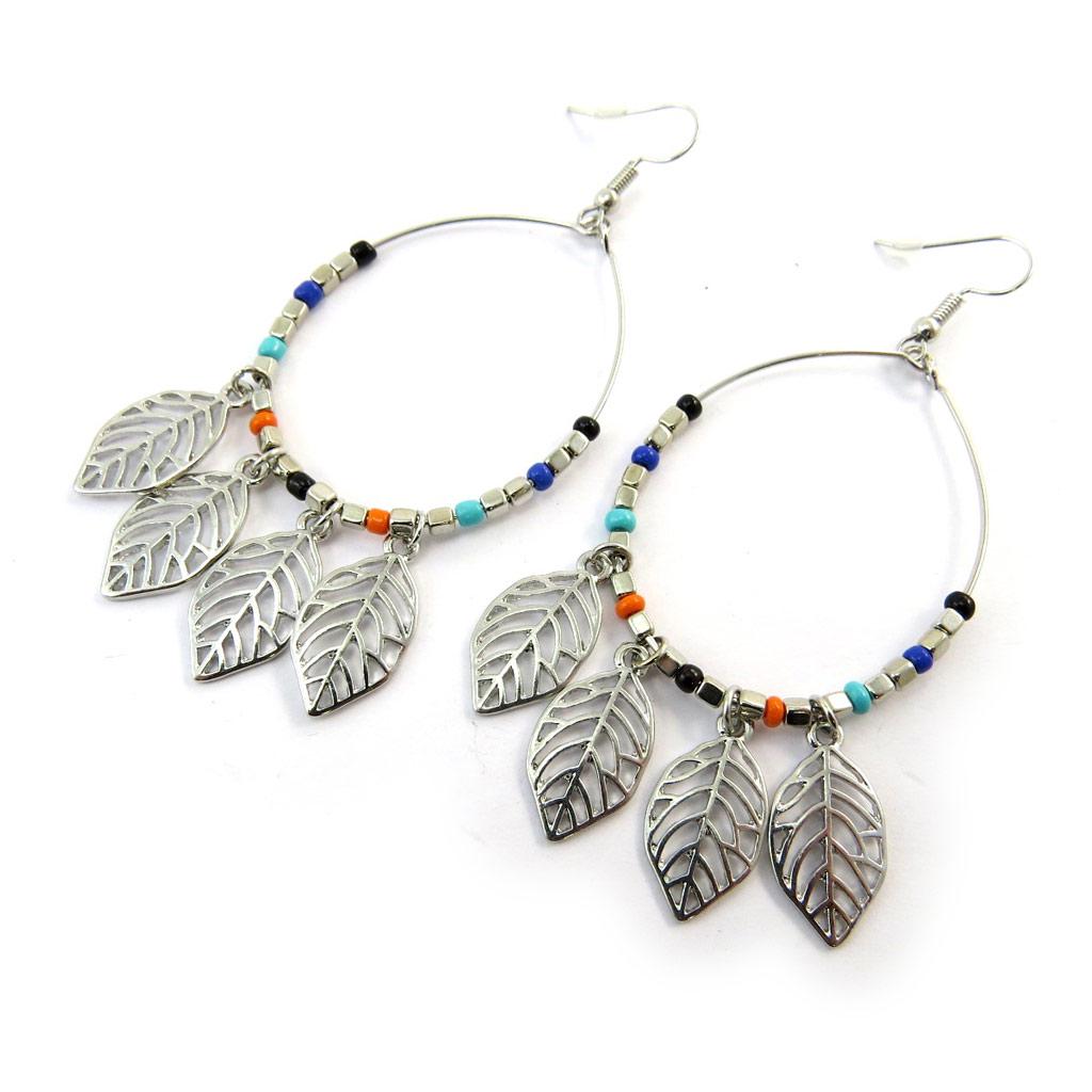 Les Trésors De Lily [N5017] - Cercei Creator 'Navajos' argintiu multicolor