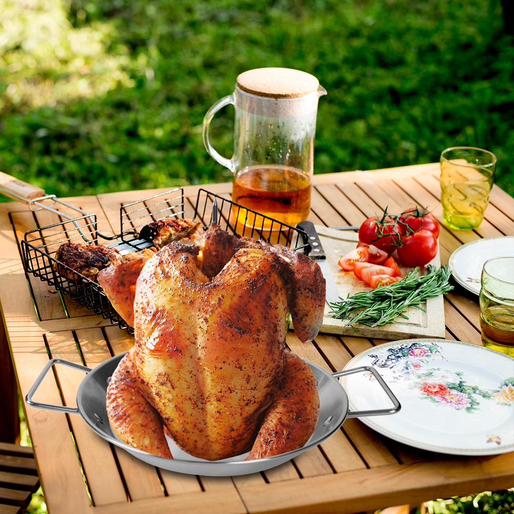 Stand Up Barbecue Skewers with Removable Spikes Stainless Steel Vertical Meat Skewer Grill for Oven Kebabs BBQ Dishes