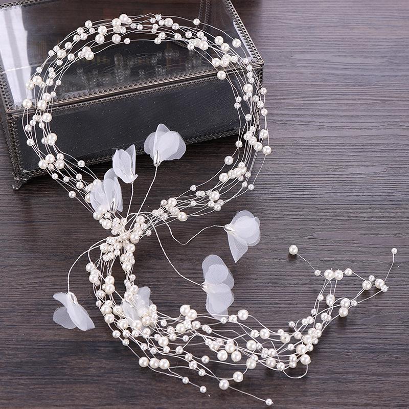 Tuanming Multi-layer Pearl Headband: Elegant Wedding Jewelry Veil Accessory