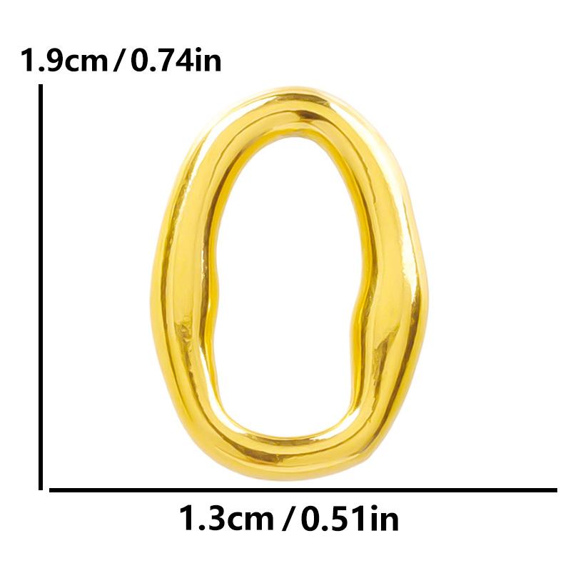 6 Stück/Los Unregelmäßige Geometrische Hohlverbinder Anhänger Edelstahl Charms Für Schmuckherstellung Zubehör Goldfarbe Oval Rund