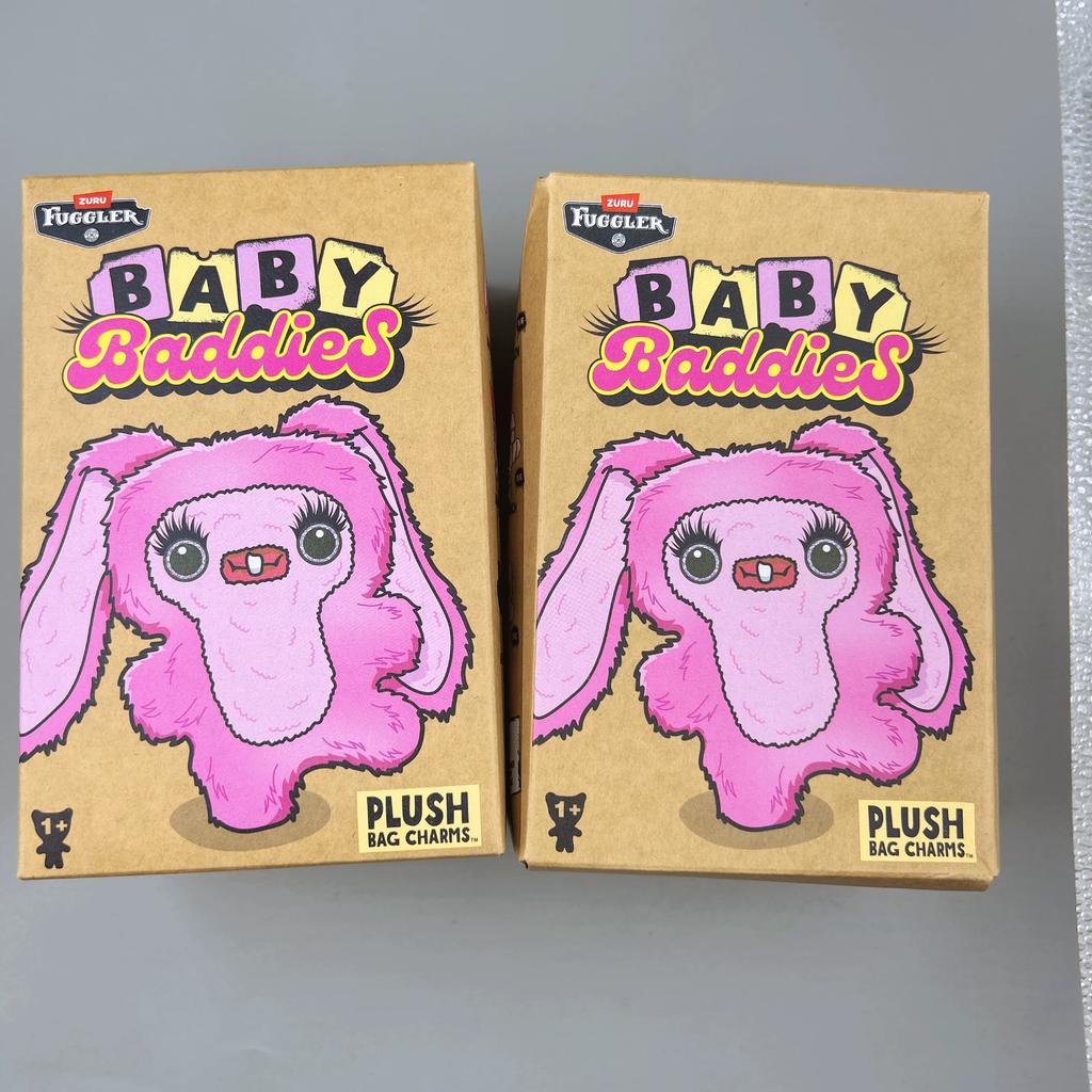 New Fuggler Cute Ugly Funny Monster Baby Baddies Series Pink Rabbit Stuffed Animal Collectible Plush Toys Collectors Gift