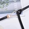 Women'S Thin Belt Pure Cowhide Belt Leather Casual Knotted Belt With Dress Coat Small Belt