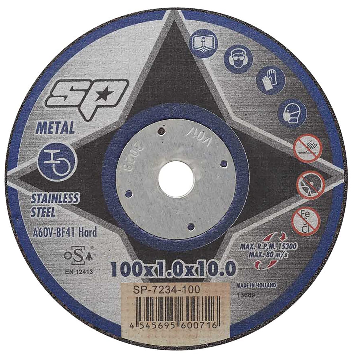 

SP Air Cutting Wheel Thickness 1X Hole 10mm (SP) (10 pieces) 100X SP-7234-100