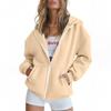 Women's Fashion Casual Long Sleeve Solid Color Hooded Sweatshirt Tops