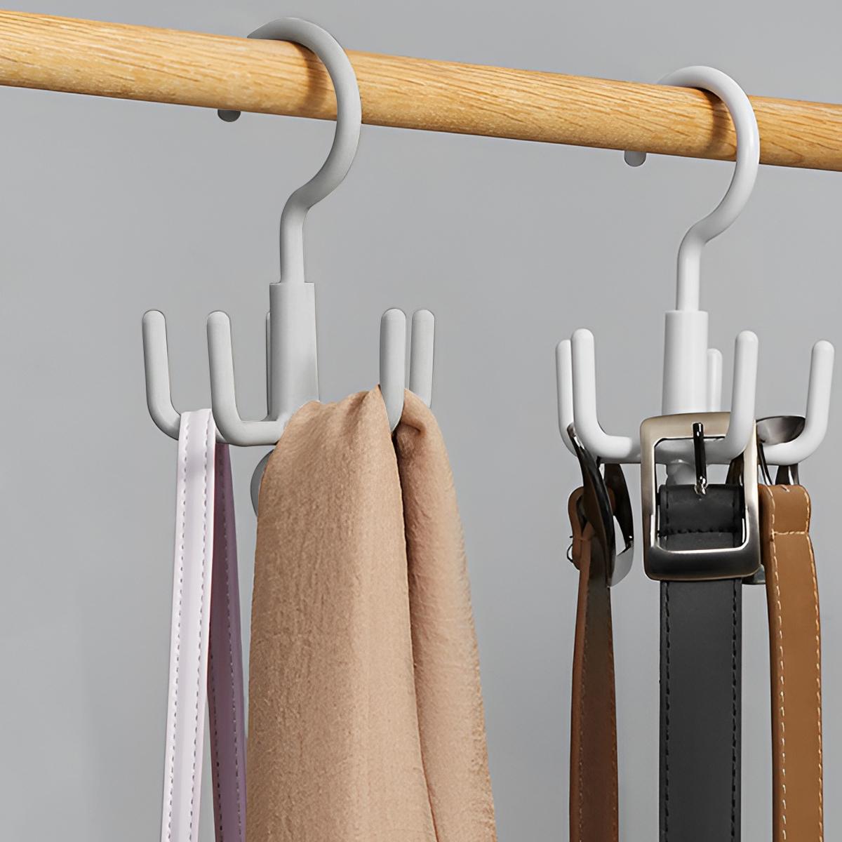 Пятизубчатый вешалка-крючок для сумок, Крючок для пальто, Вешалка для ремней и галстуков, Многозубчатый вращающийся крючок, Многофункциональная сушилка для обуви L