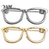 Golden Alloy Brooch Glasses for Men Women, Eyeglasses Shape Lapel Versatile Outfits Accessory Pin, Decorative Suits Shirts Sweaters Anti Oxidation