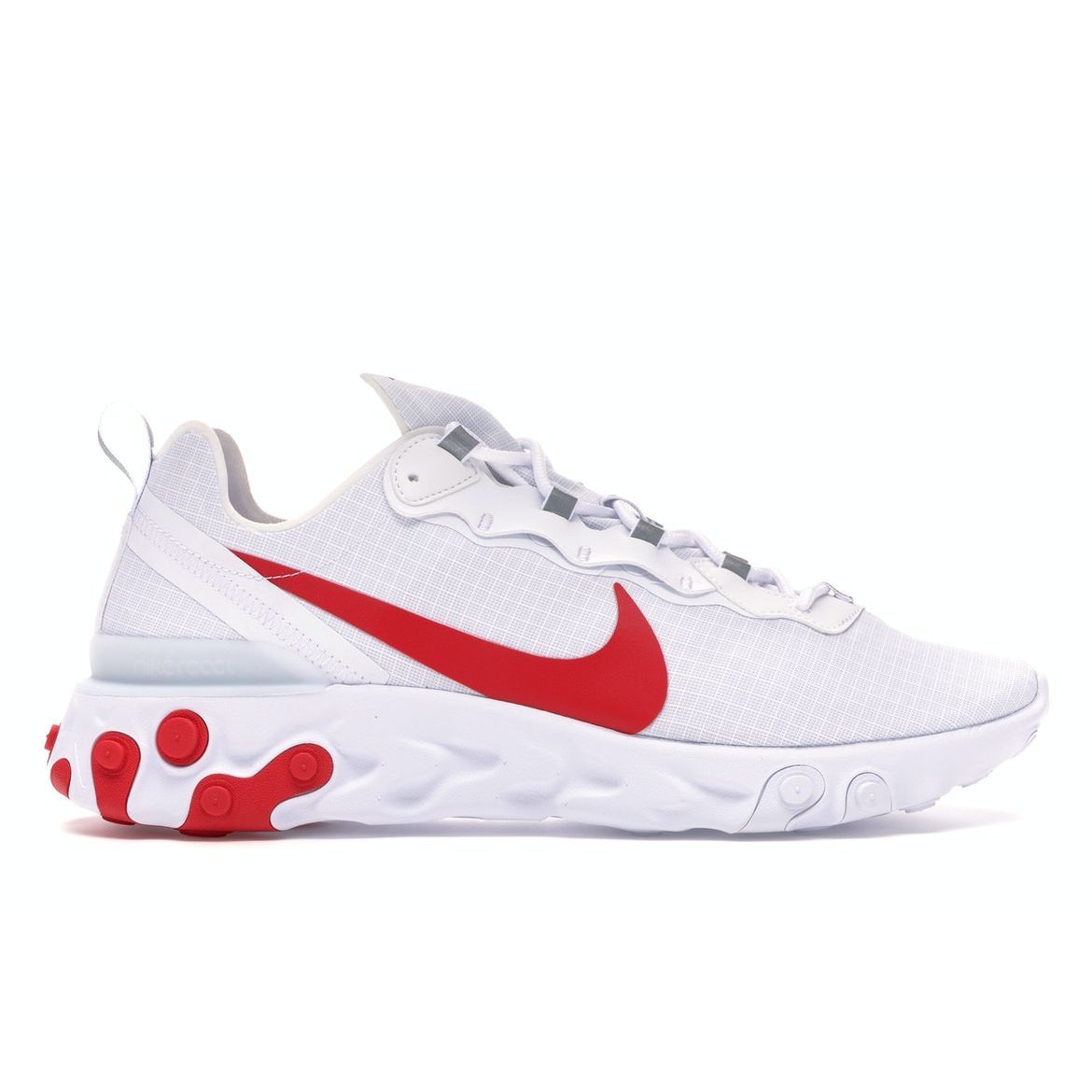 

Кроссовки унисекс Nike React Element 55 White University красные BQ6167-102