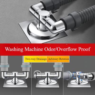 Downpipe Washing Machine Deodorant Three Head Through Drain Pipe Floor Drain Special Joint Deodorant Overflow Three-way Shunt