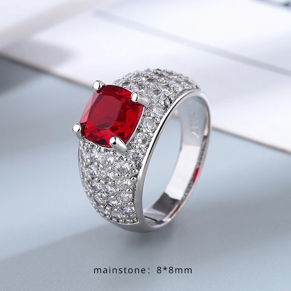 

Кільце з дорогоцінним камінням із смарагдом, сапфіром і рубіном, срібні каблучки 925 проби. Простий стиль, срібні прикраси для рук для жінок 9